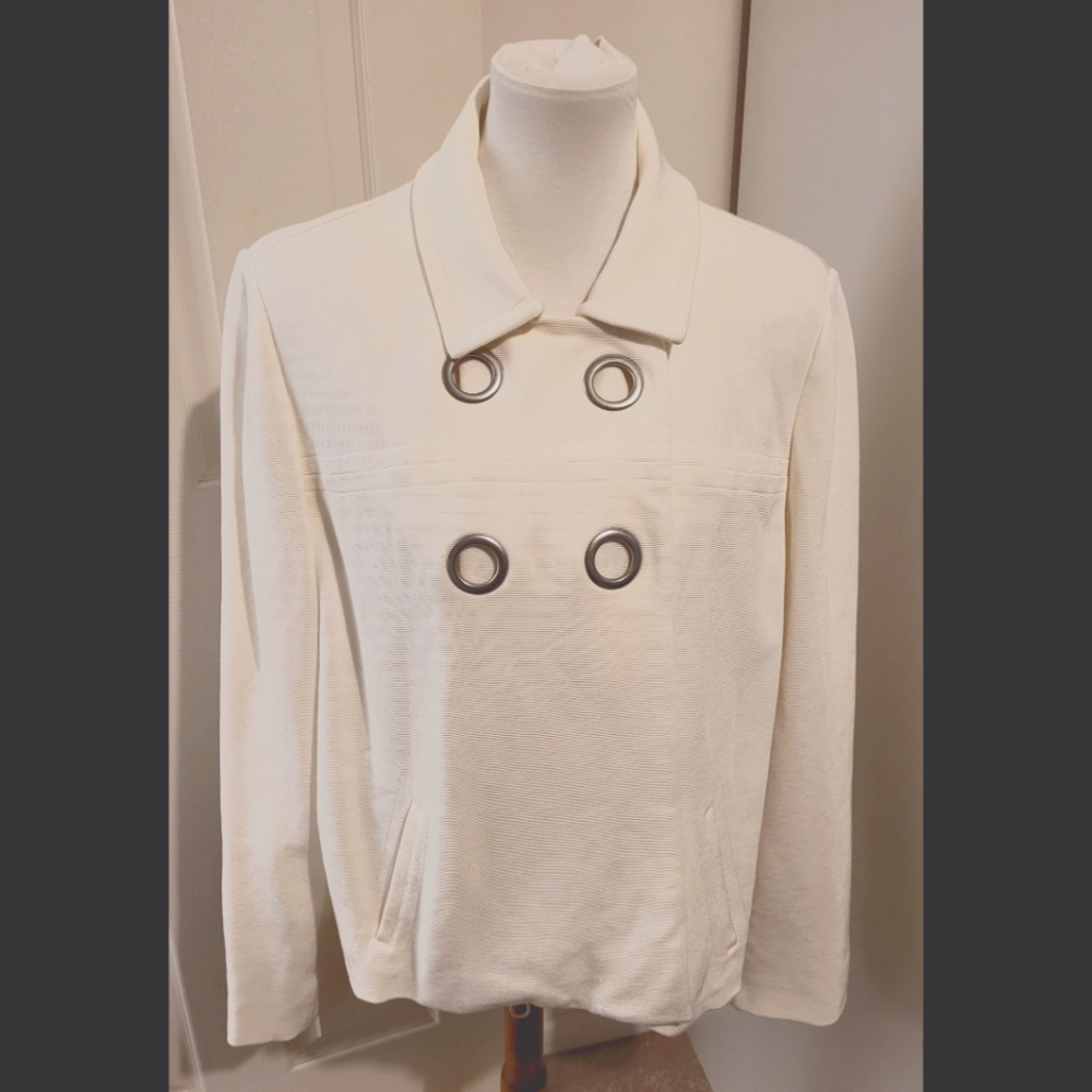 Chicos Cream Double Breasted Jacket Size 3